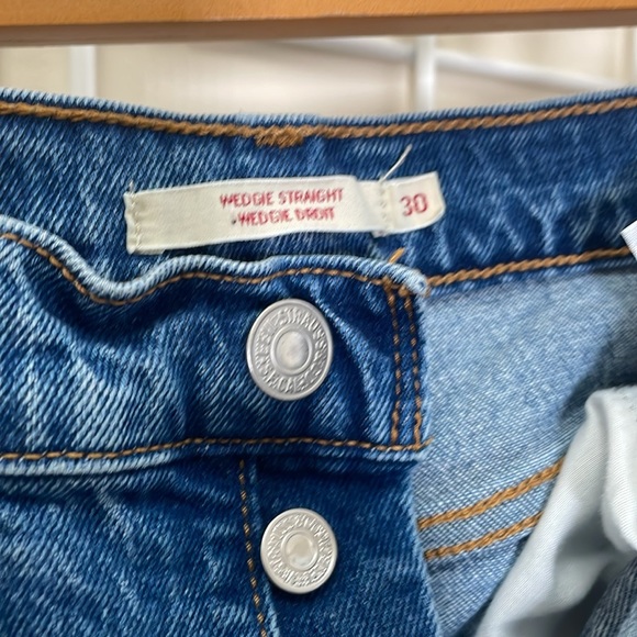Levi's - Wedgie Straight High Waist Denim Pants - Blue - 30 - Picture 4 of 12